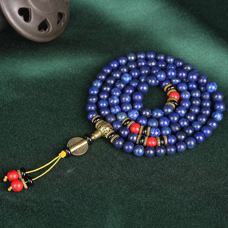 108 Beads Lapis Lazuli Positive Tibetan Mala Bracelet