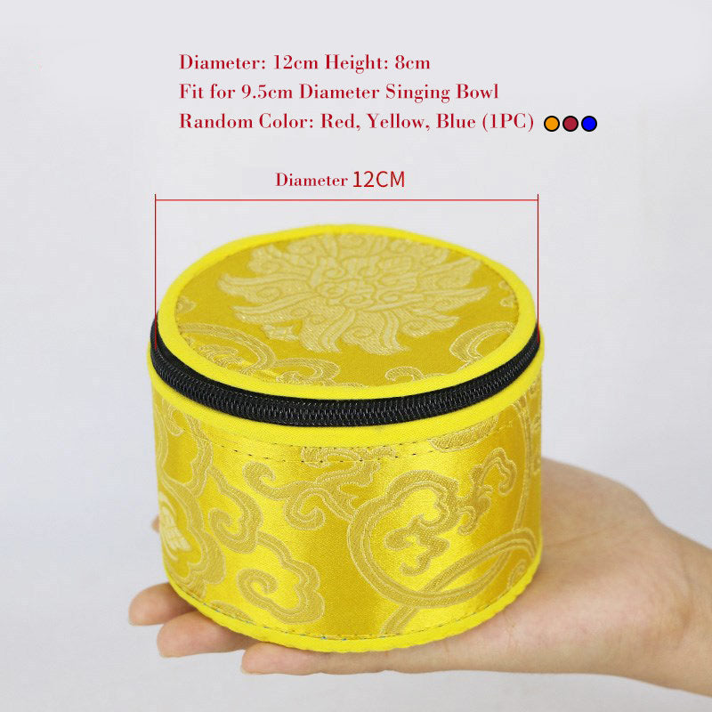 Tibetan Singing Bowl Storage Bag with Zipper Closure 14cm