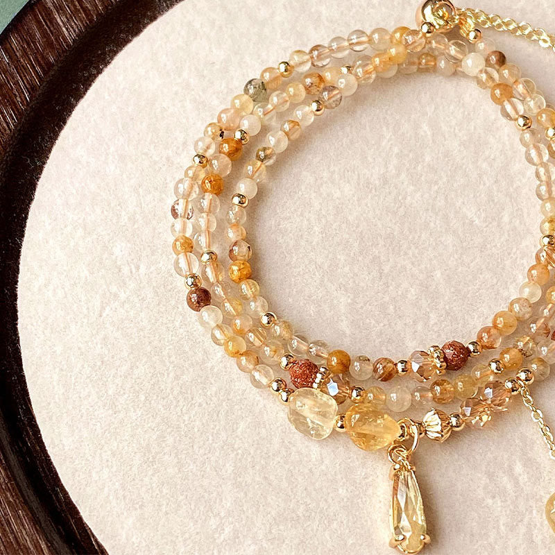 3mm Citrine Multi Layer Pleasure Bracelet