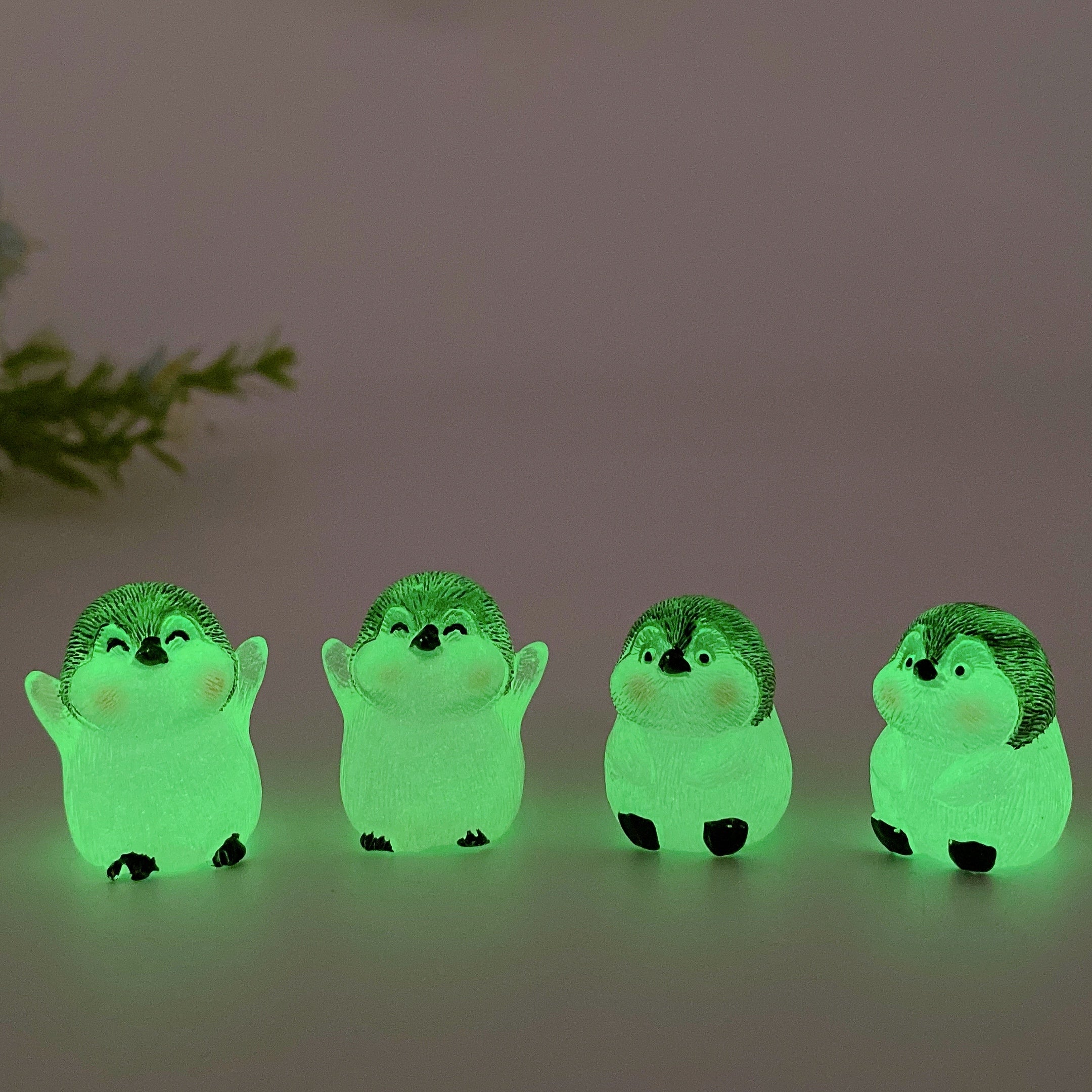 3pcs Luminous Crystal Penguin Animal Carvings 25mm
