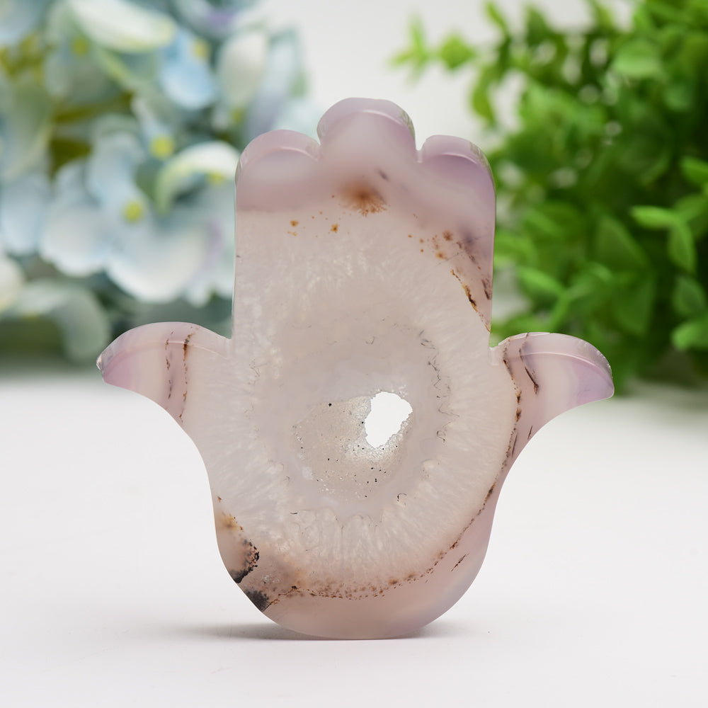 4.0" Druzy Agate Crystal Hand Carving Figurine