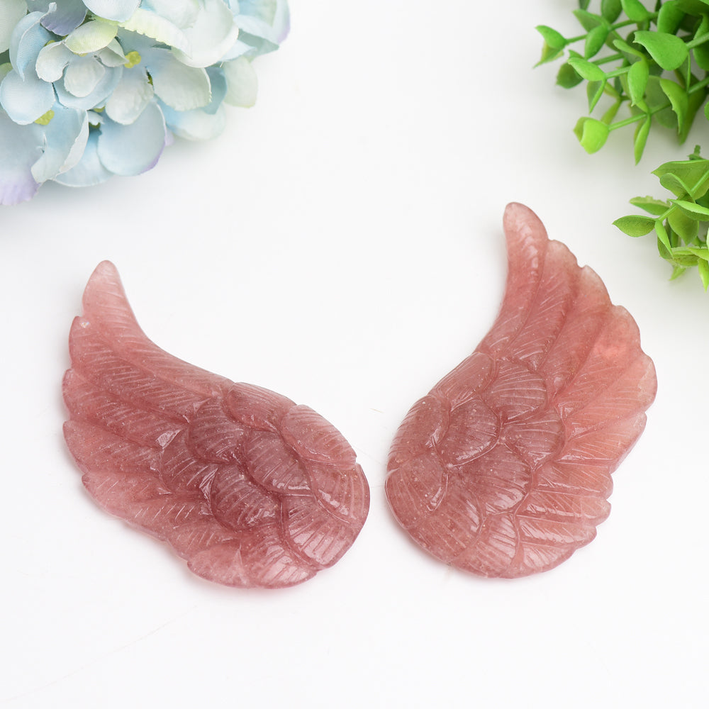 4.0 inch Mixed Crystal Wings Carving with Metal Stand