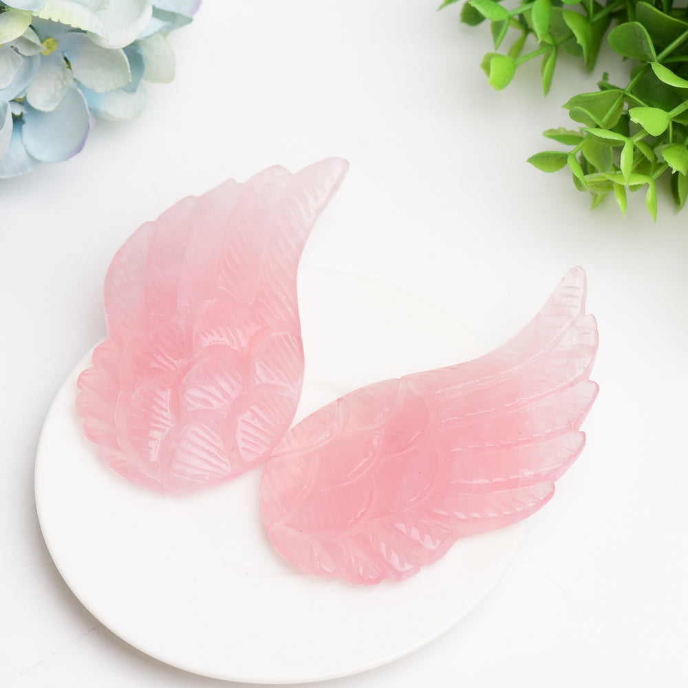 4.0 inch Mixed Crystal Wings Carving with Metal Stand