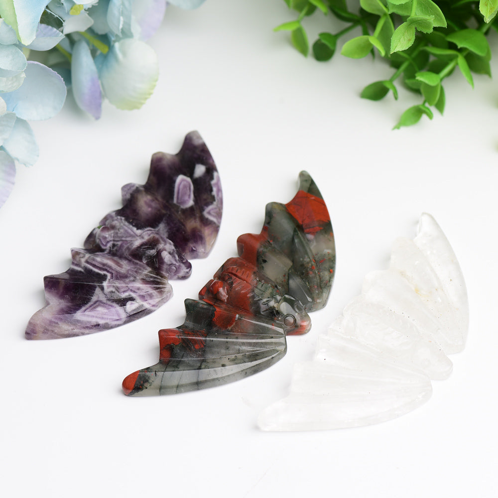 4.1 inch Mixed Crystal Bat Carving for Healing & Decor