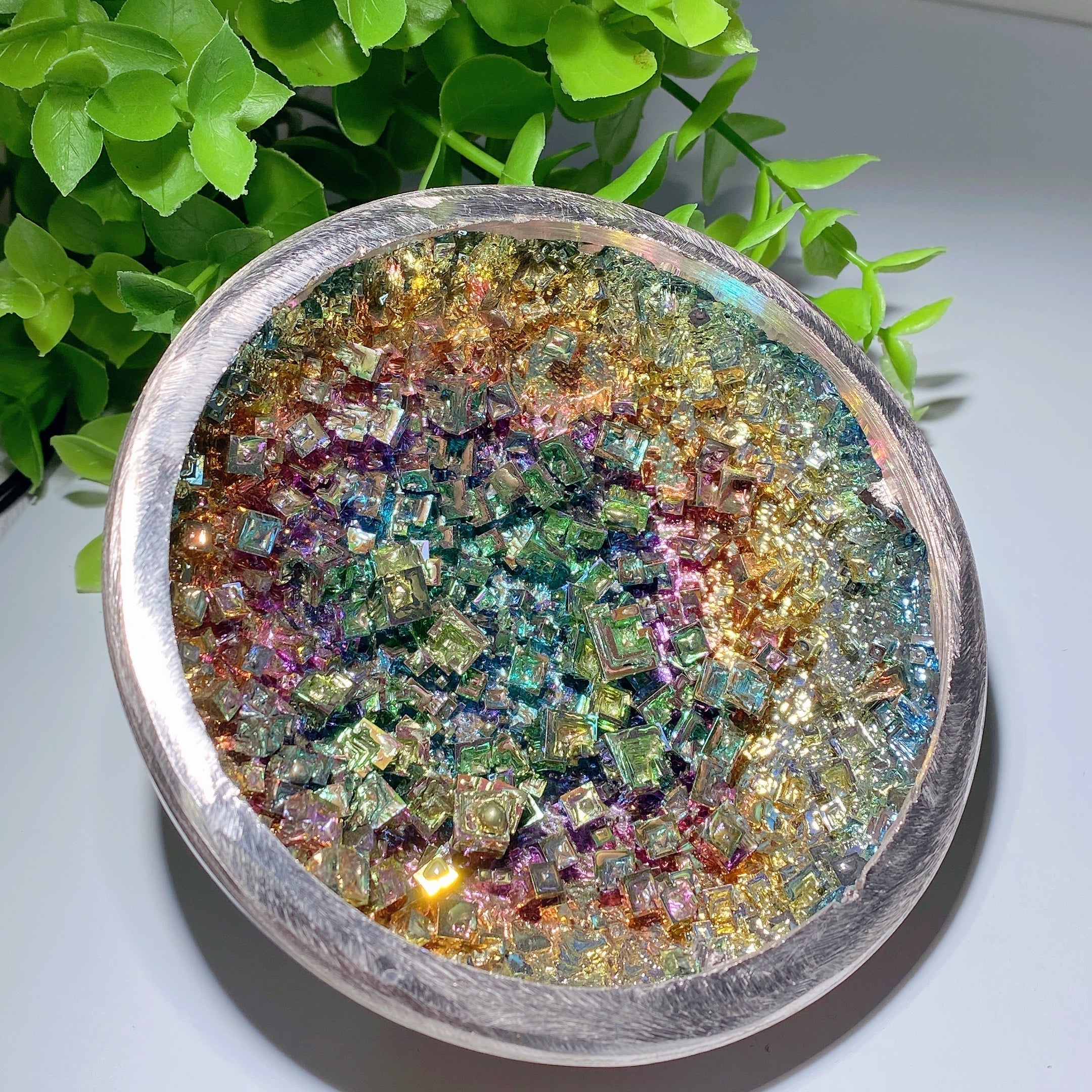 4.2" Aura Bismuth Crystal Healing Bowl for Energy