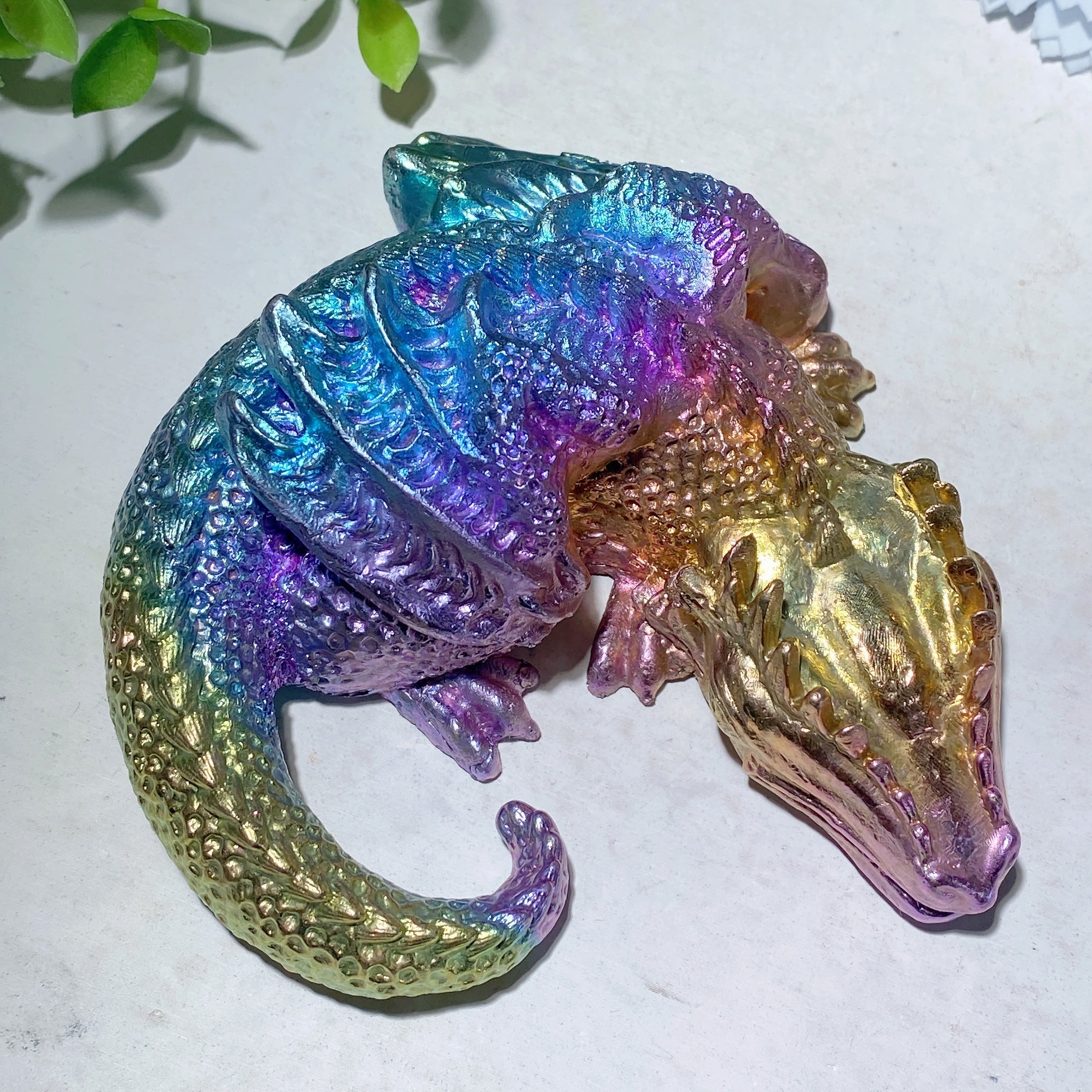 4.2 Inch Bismuth Dragon Crystal Carving for Healing