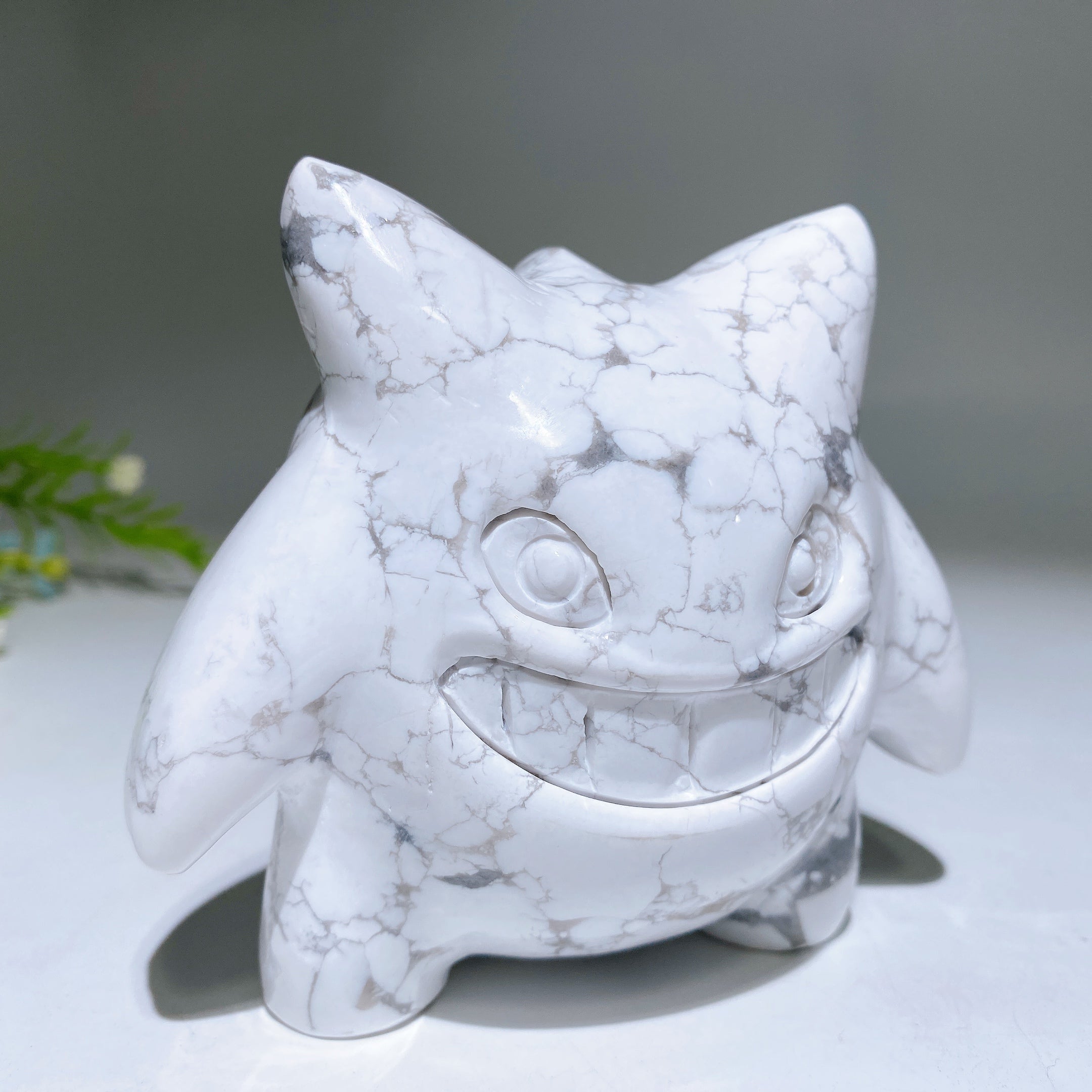 4.3-Inch Howlite Ghost-Like Crystal Carving Statue