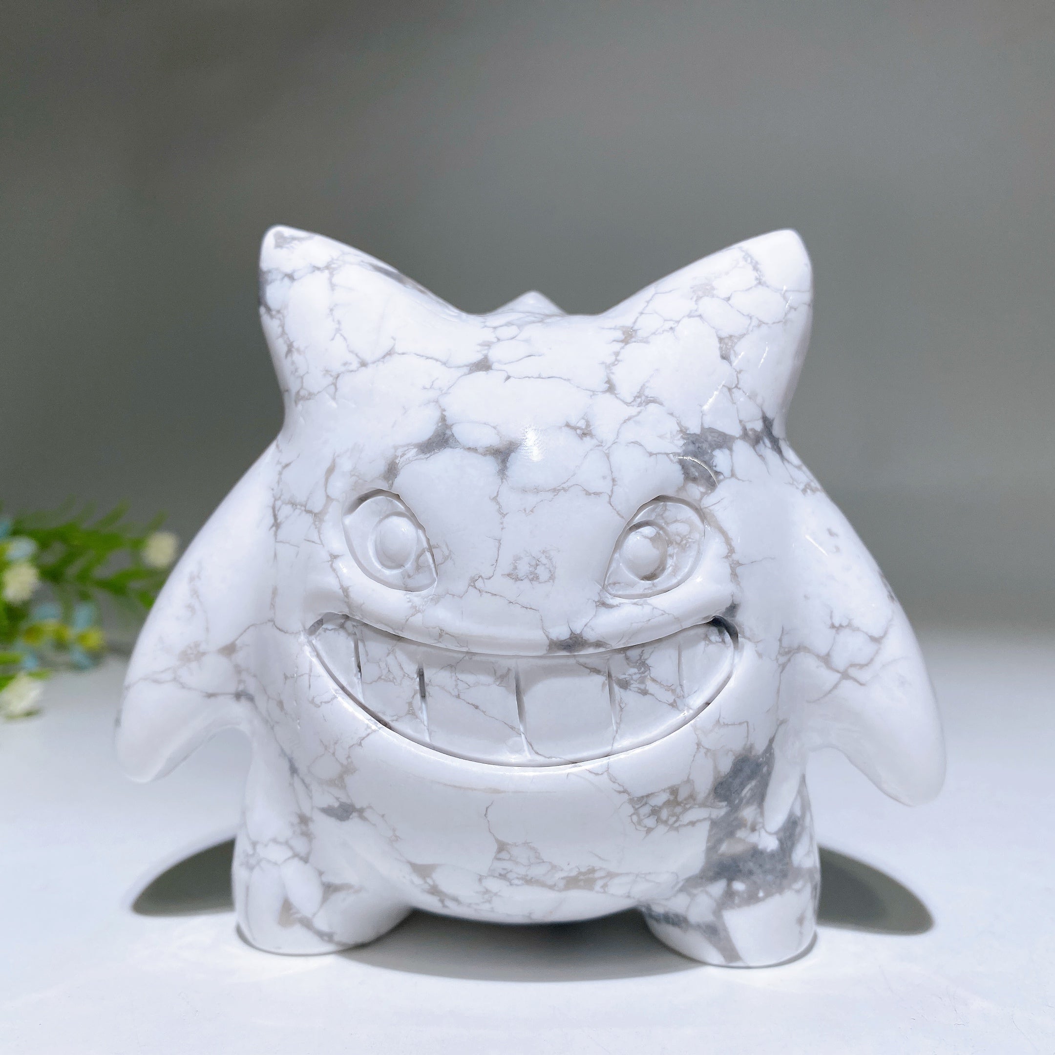 4.3-Inch Howlite Ghost-Like Crystal Carving Statue