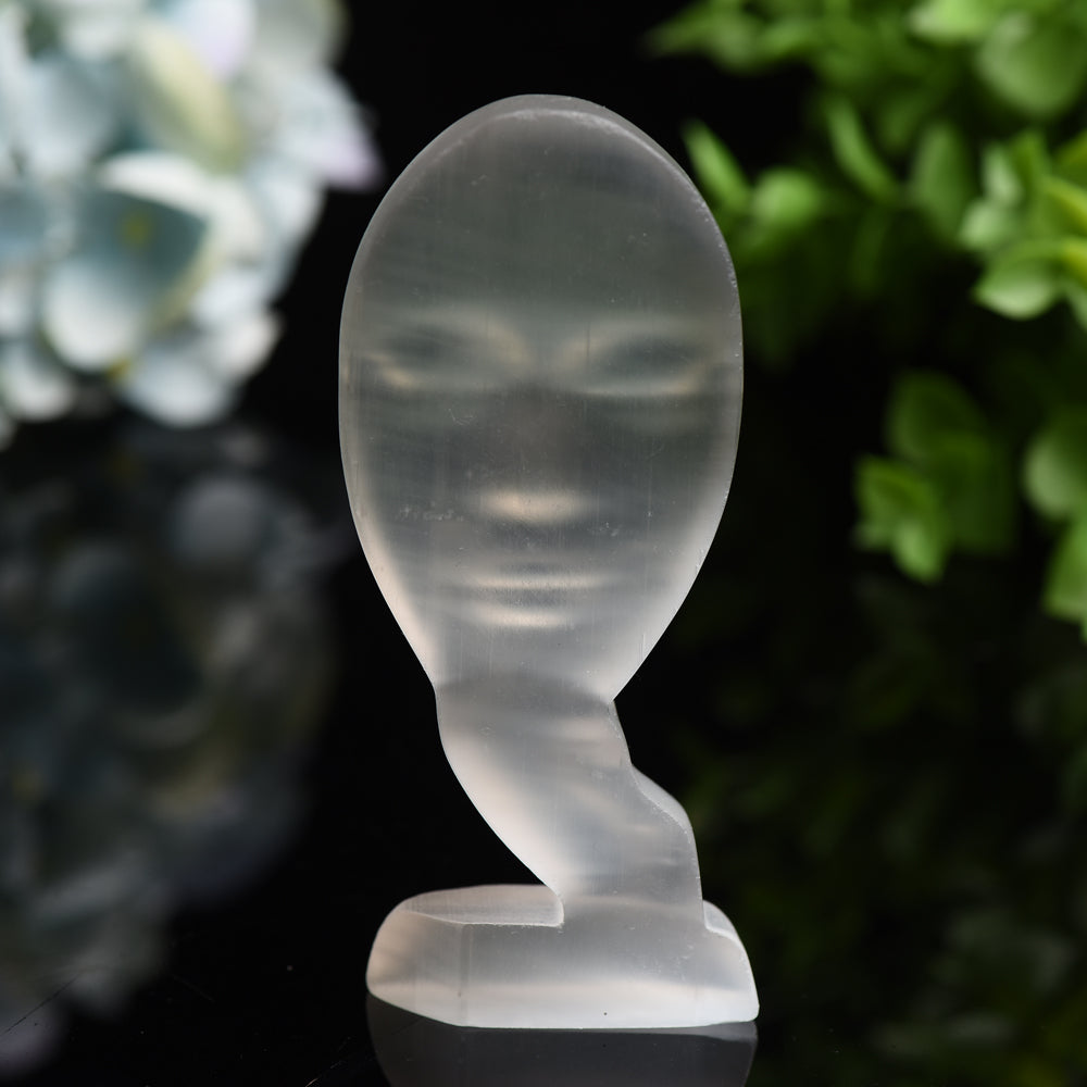 4.4 inch Selenite Lady Face Crystal Specimen