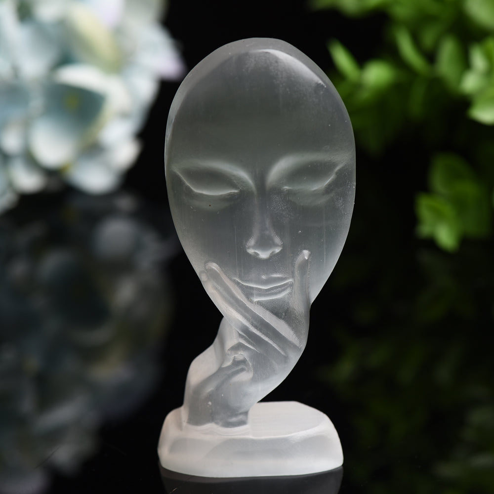 4.4 inch Selenite Lady Face Crystal Specimen