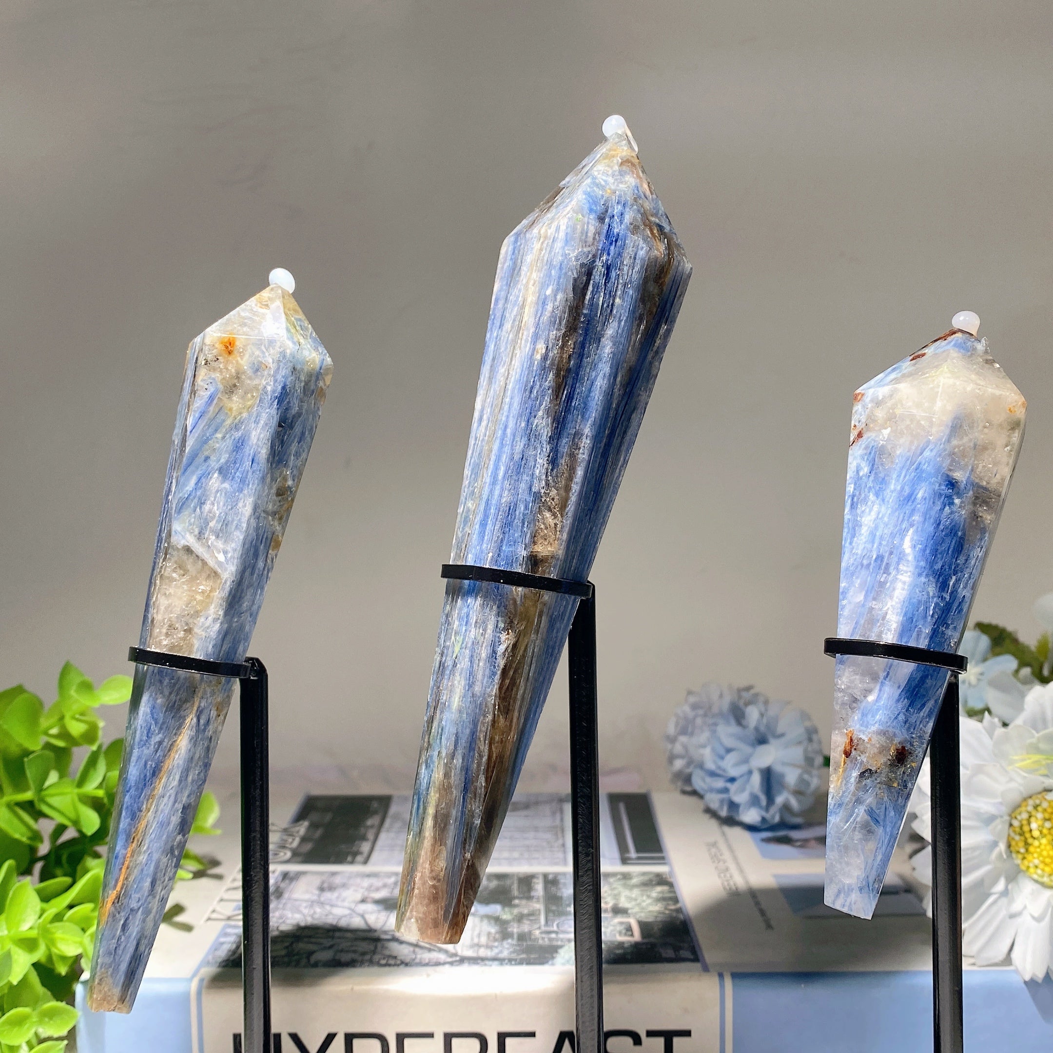 4.5-6.5 Inch Blue Kyanite Crystal Wand for Healing & Meditation