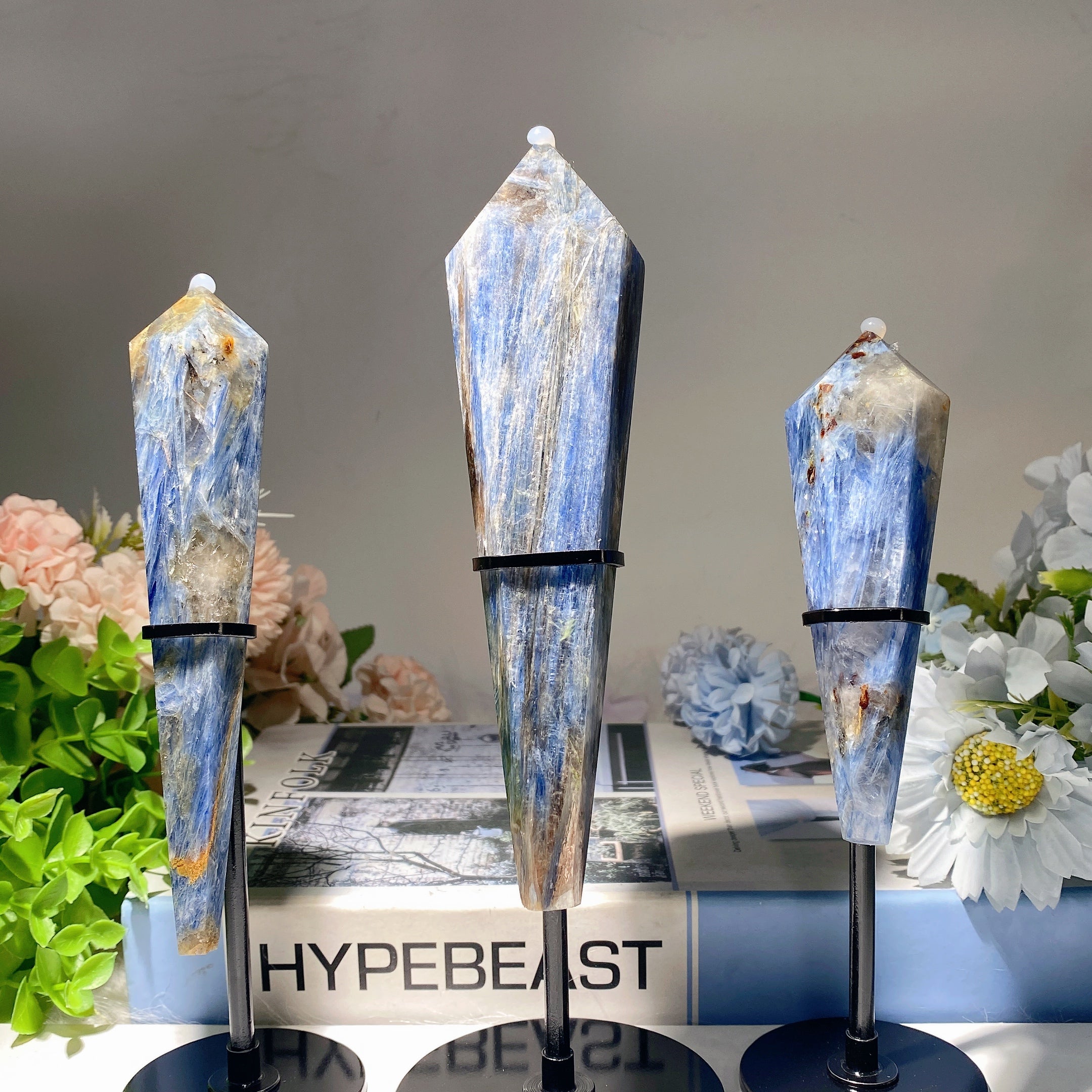 4.5-6.5 Inch Blue Kyanite Crystal Wand for Healing & Meditation