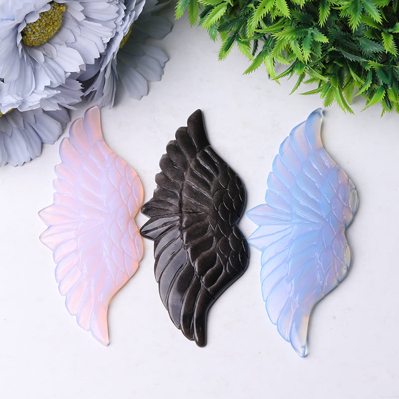 4.5 inch Crystal Angel Wings Carvings for Healing