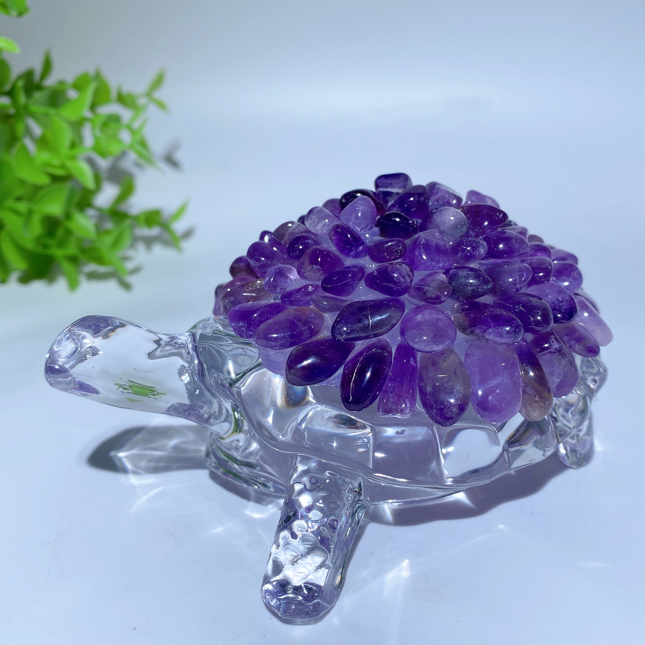 4.5-inch Crystal Chips Turtle Figurine for Healing & Prosperity