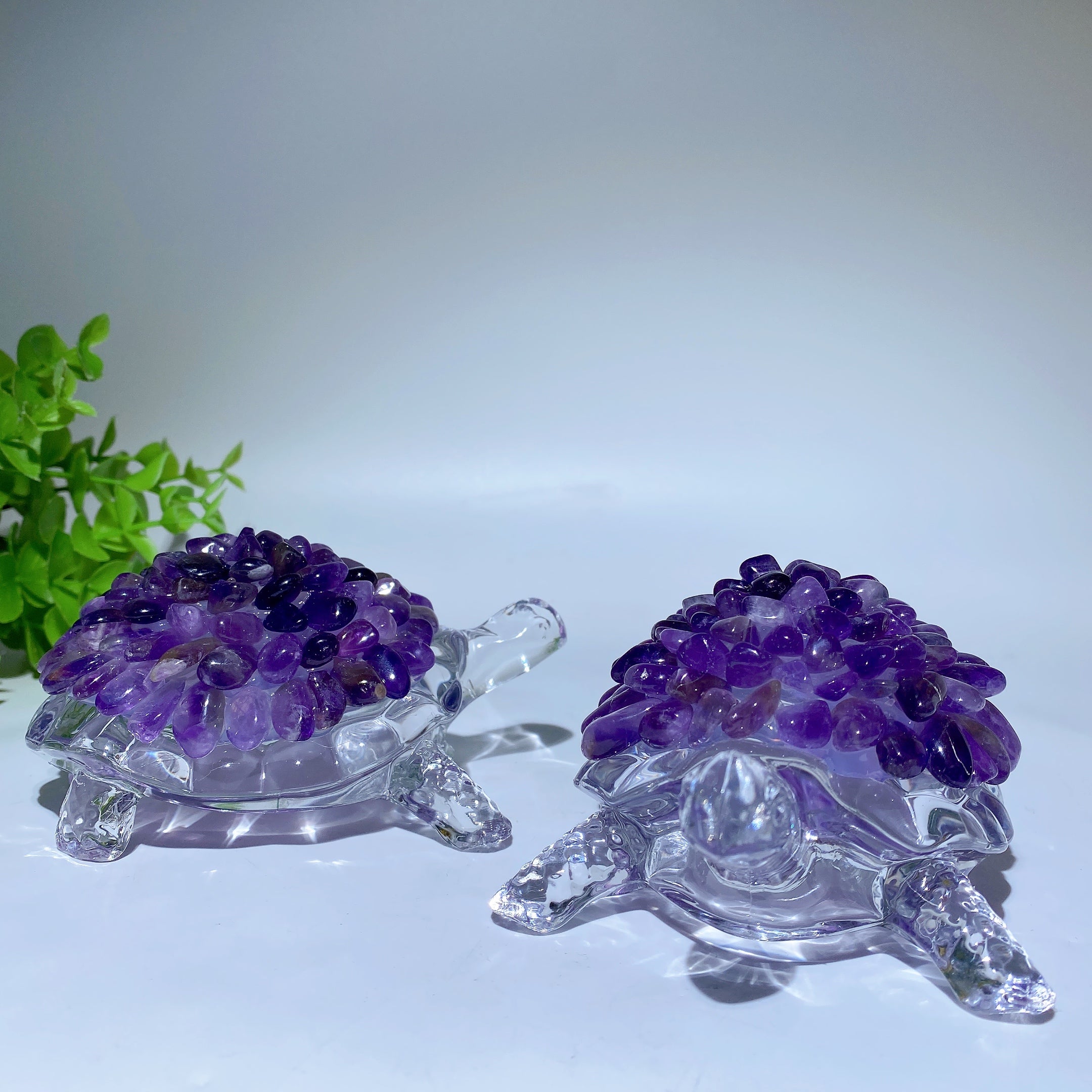 4.5-inch Crystal Chips Turtle Figurine for Healing & Prosperity