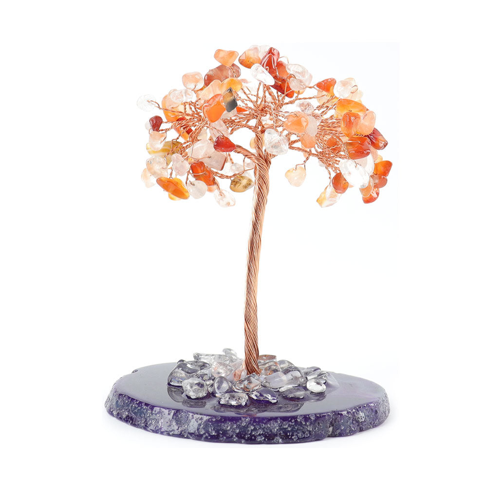4.5 inch Crystal Lucky Tree Free Form with Gemstone Chips