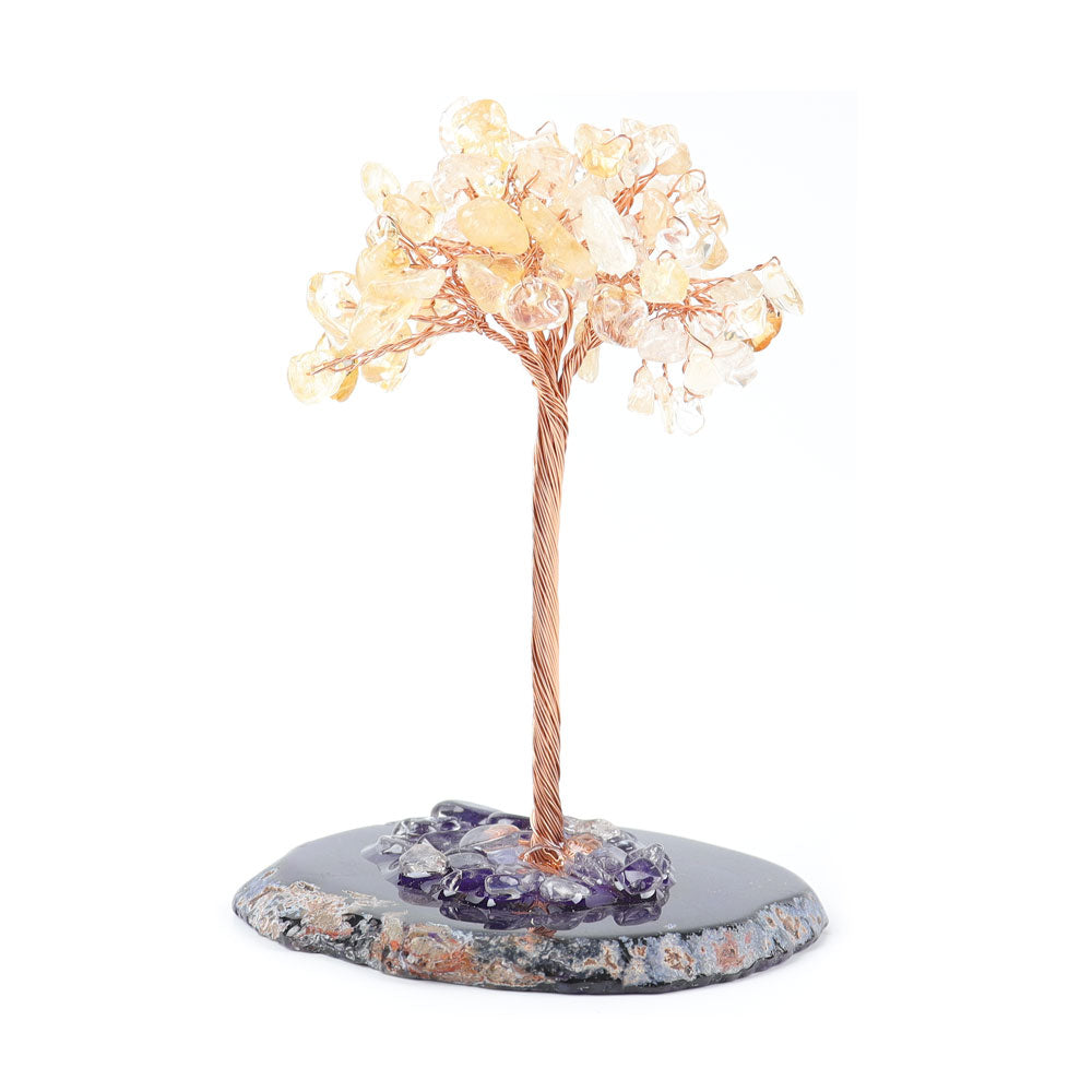 4.5 inch Crystal Lucky Tree Free Form with Gemstone Chips