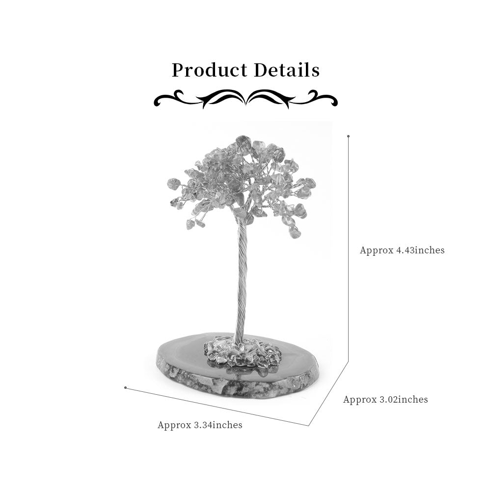 4.5 inch Crystal Lucky Tree Free Form with Gemstone Chips
