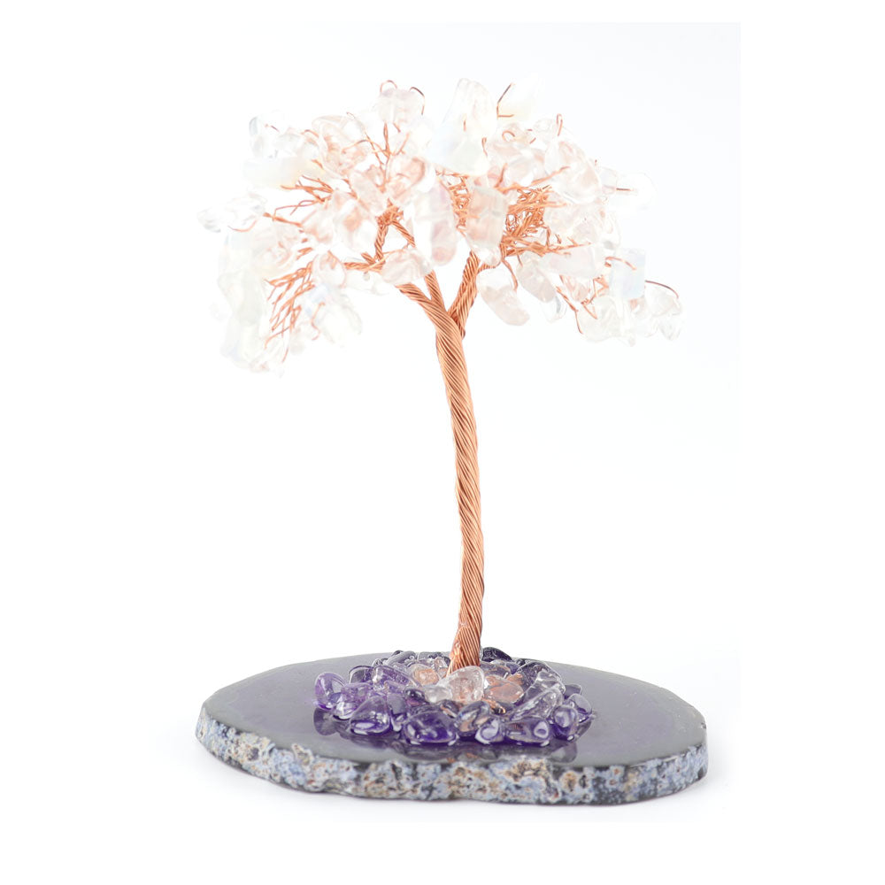 4.5 inch Crystal Lucky Tree Free Form with Gemstone Chips