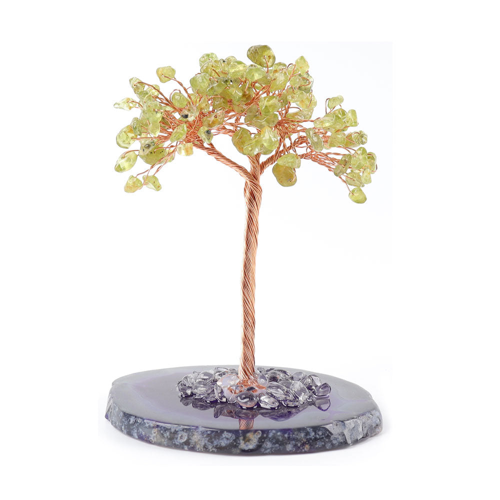 4.5 inch Crystal Lucky Tree Free Form with Gemstone Chips