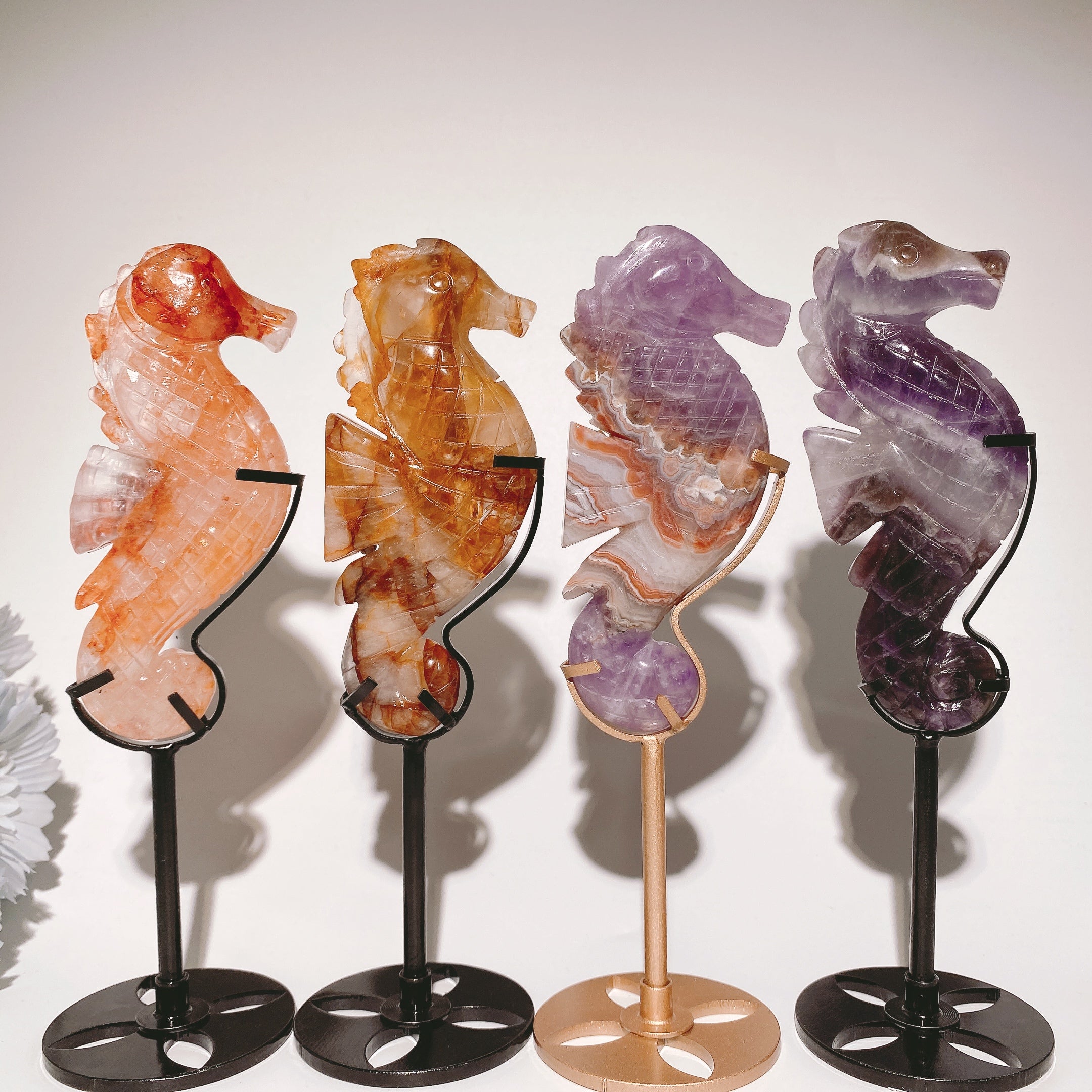 4.5-inch Mixed Crystal Seahorse Figurine for Spiritual Healing