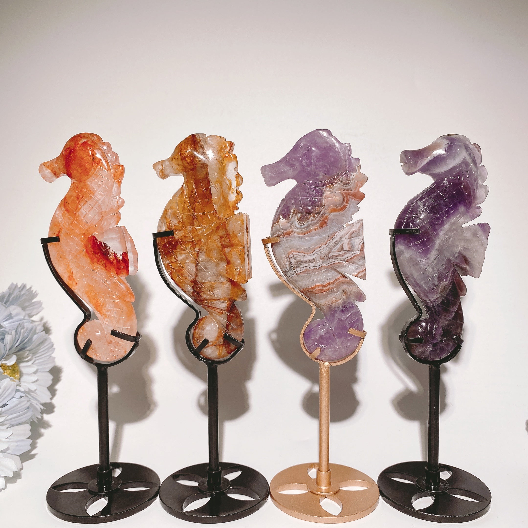 4.5-inch Mixed Crystal Seahorse Figurine for Spiritual Healing