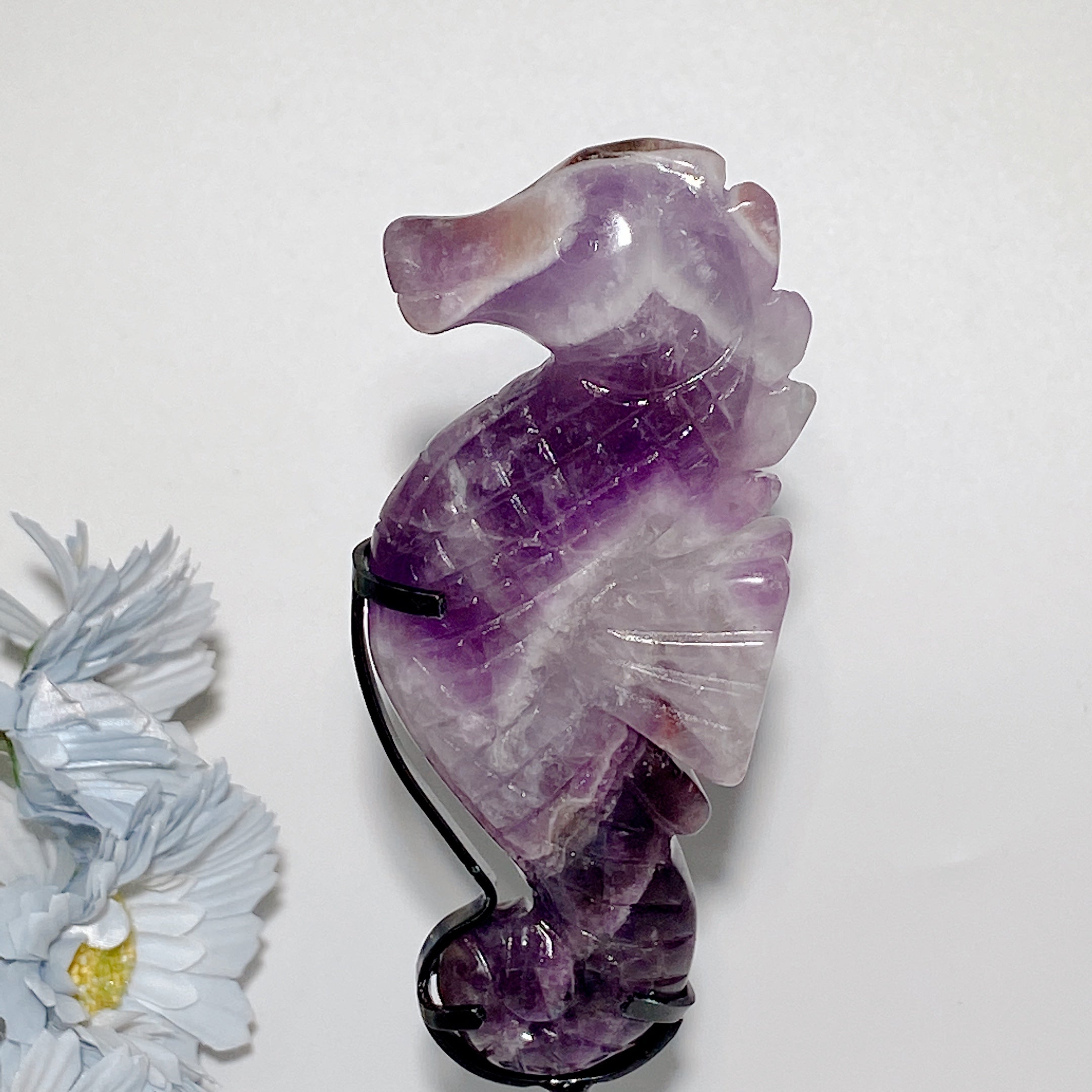 4.5-inch Mixed Crystal Seahorse Figurine for Spiritual Healing