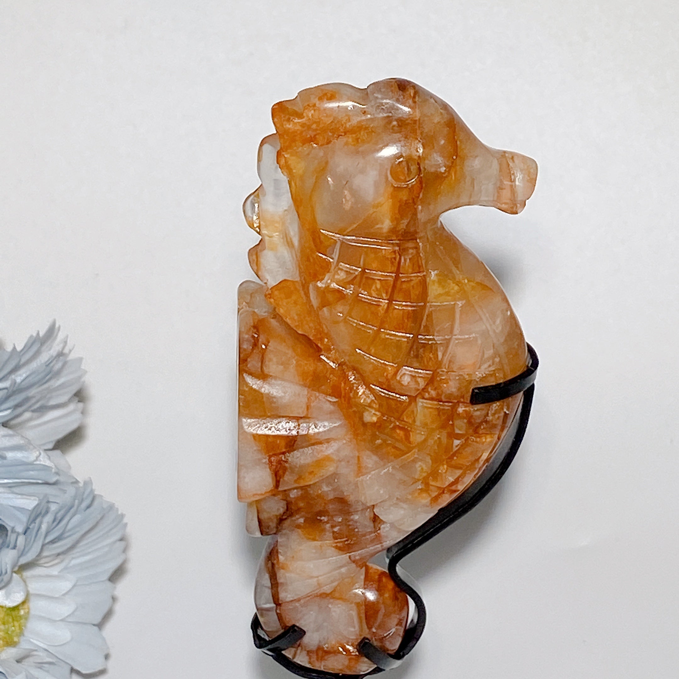 4.5-inch Mixed Crystal Seahorse Figurine for Spiritual Healing