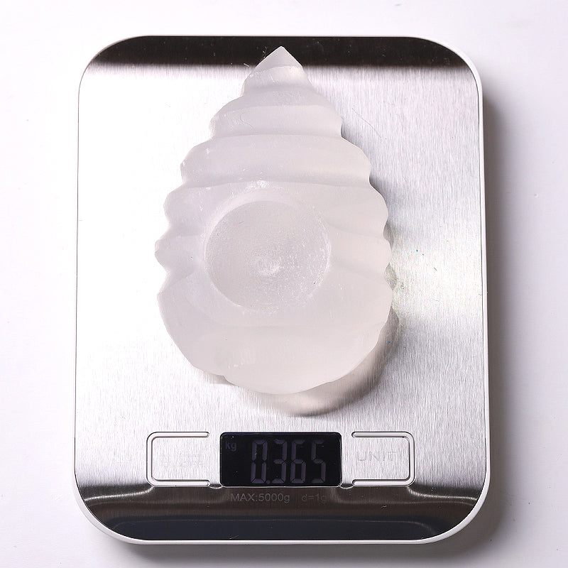 4.5 inch Selenite Shell Candle Holder for Meditation