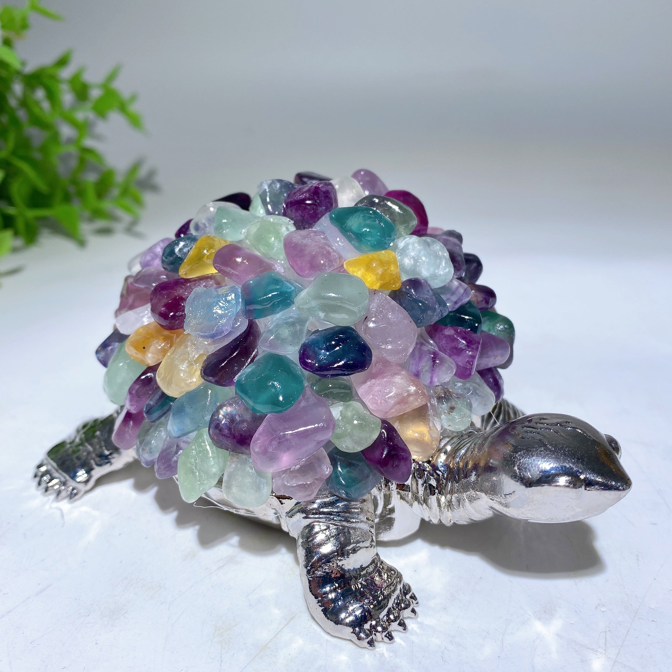 4.5" Mixed Crystal Animal Figurine | Healing Turtle Carving