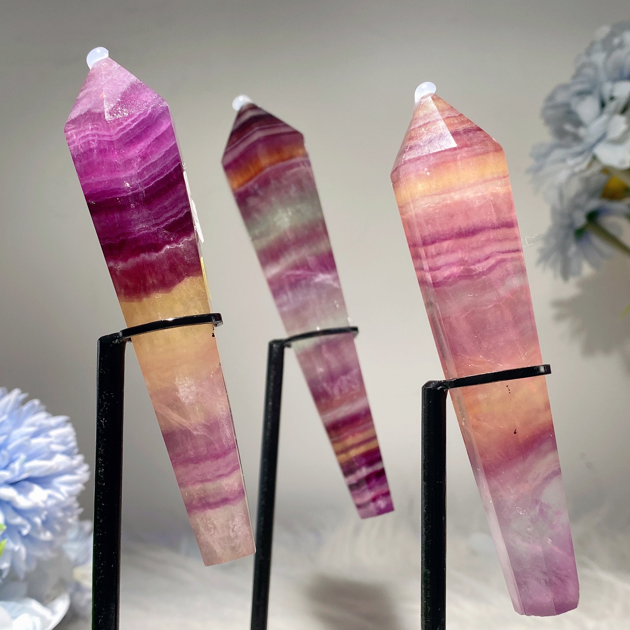 4-6 inch Fluorite Crystal Wand for Energy Healing