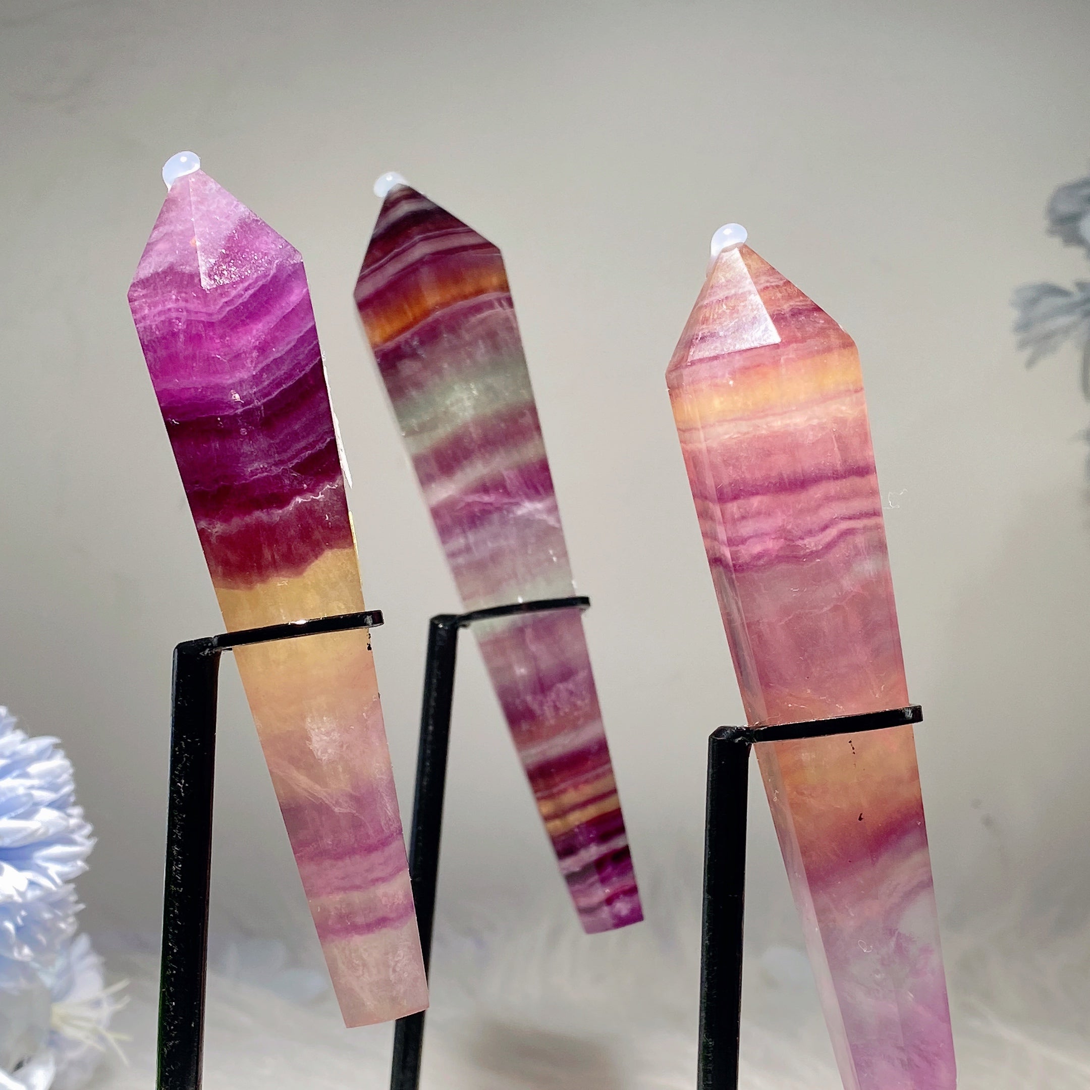 4-6 inch Fluorite Crystal Wand for Energy Healing