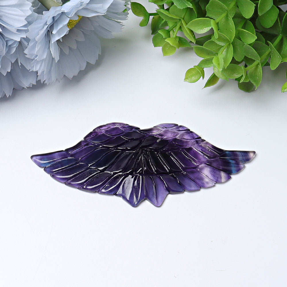 4.7 Inch Crystal Angel Wings Carvings Healing Energy Figurines
