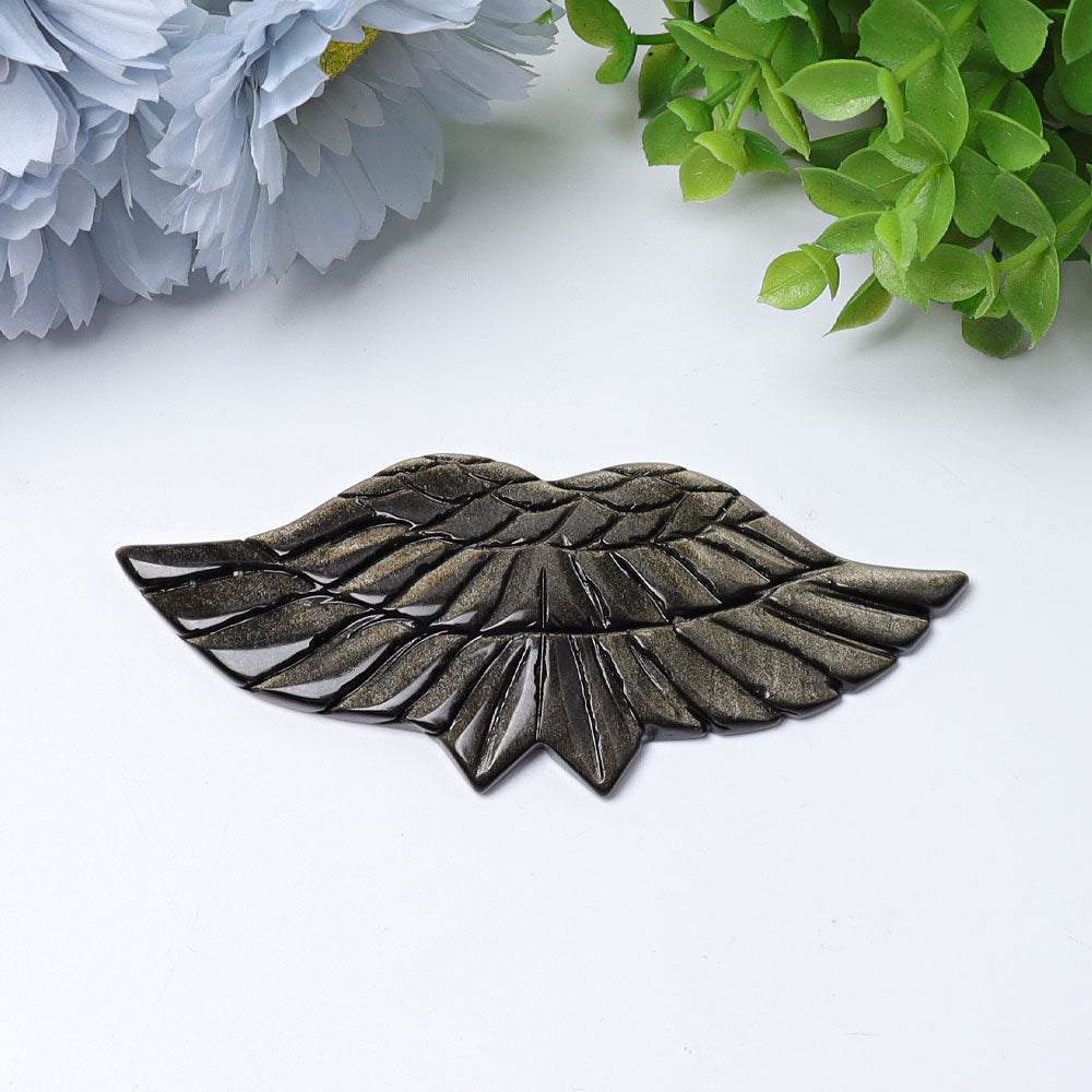 4.7 Inch Crystal Angel Wings Carvings Healing Energy Figurines