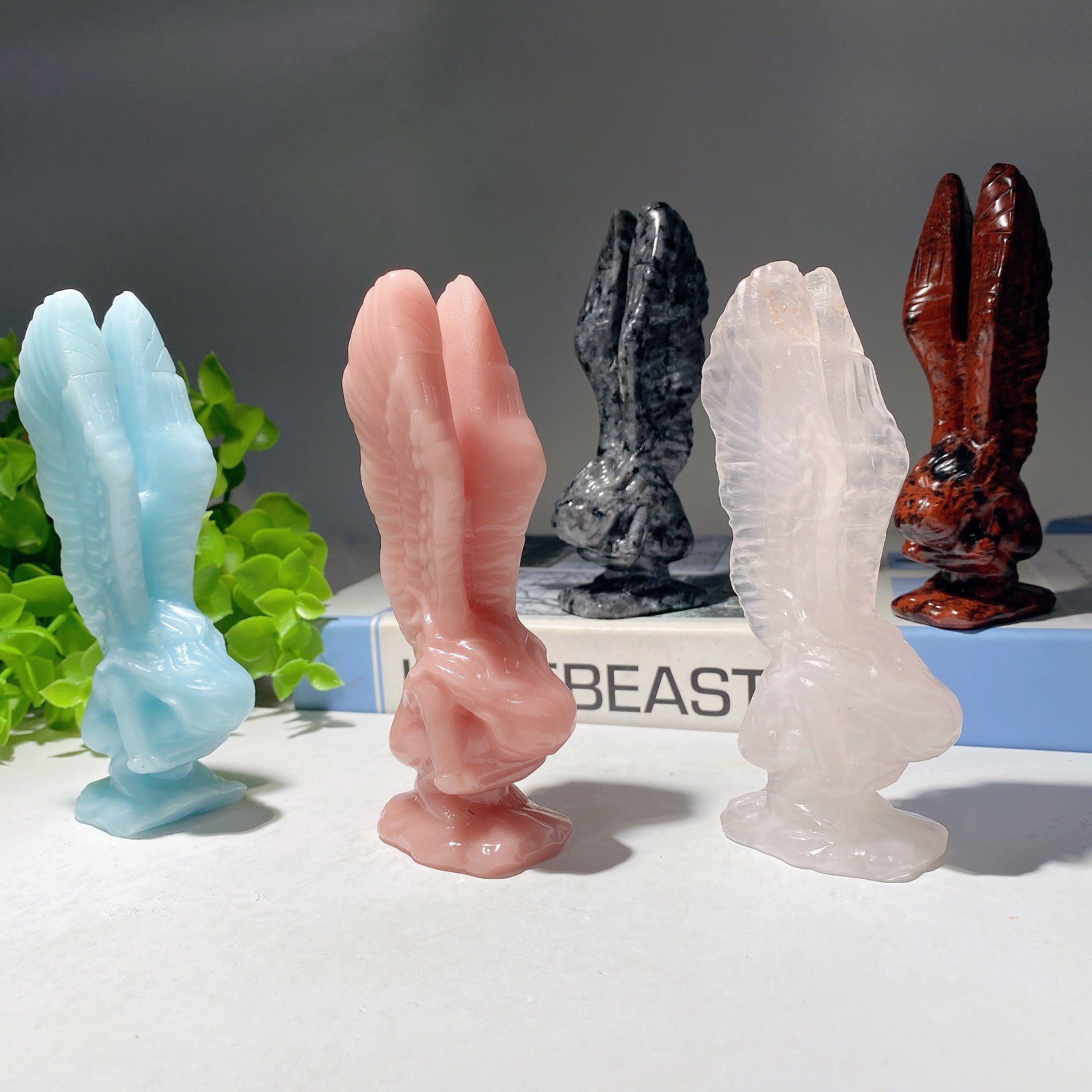 4.7 inch Mixed Crystal Healing Fairy Figurine Carving
