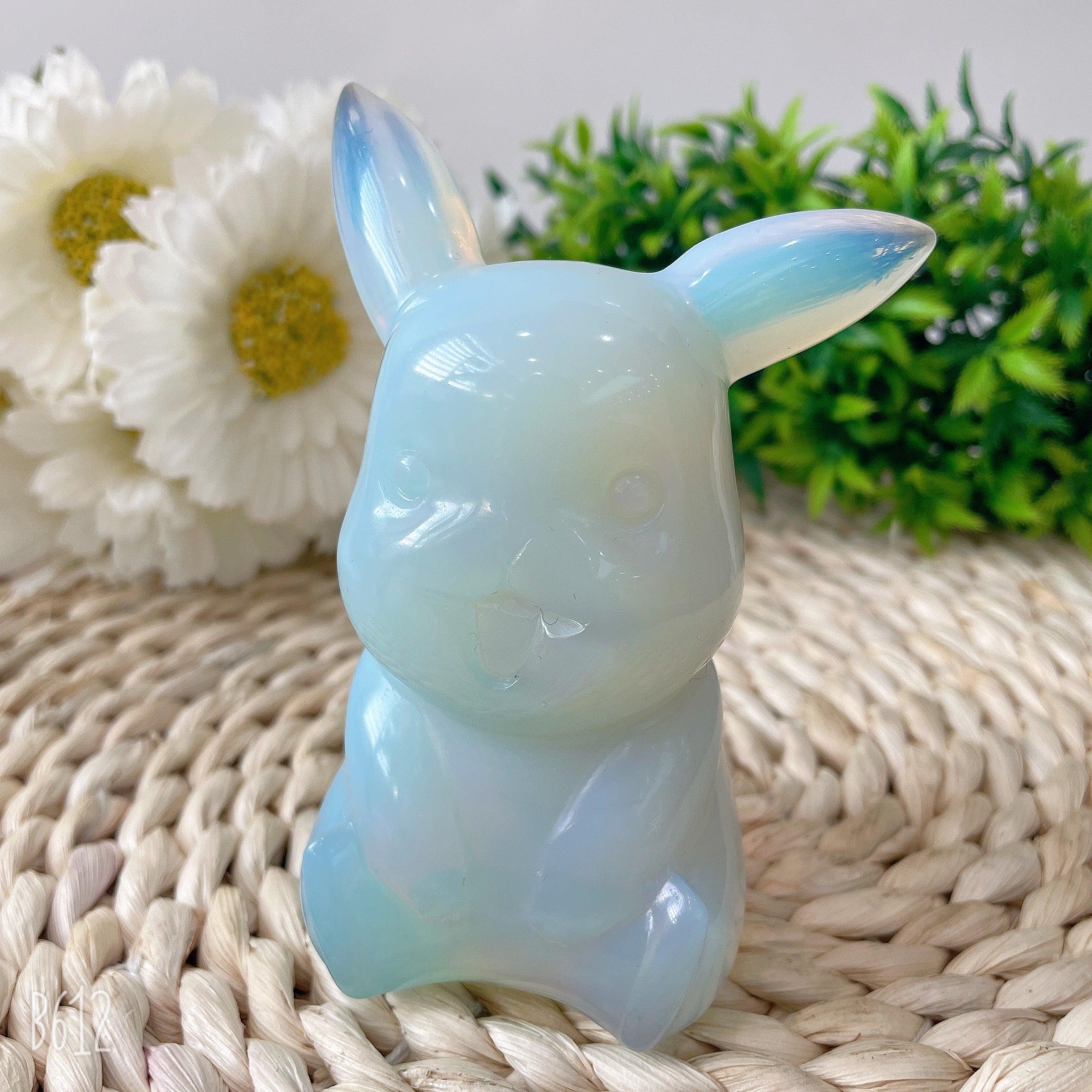 4.7 inch Pikachu Crystal Figurine Carving in Obsidian & Opalite