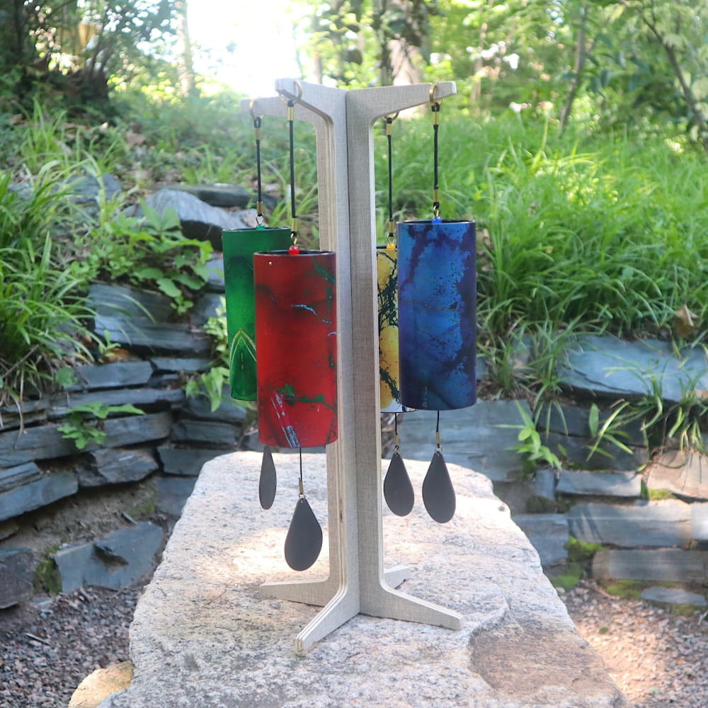 4-Element Colorful Wind Chime Set - Earth Air Water Fire - On sale