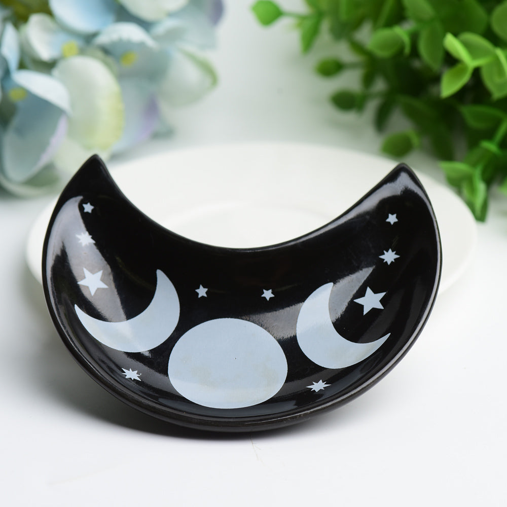 4 Inch Ceramic Moon Bowl for Spiritual Home Accents