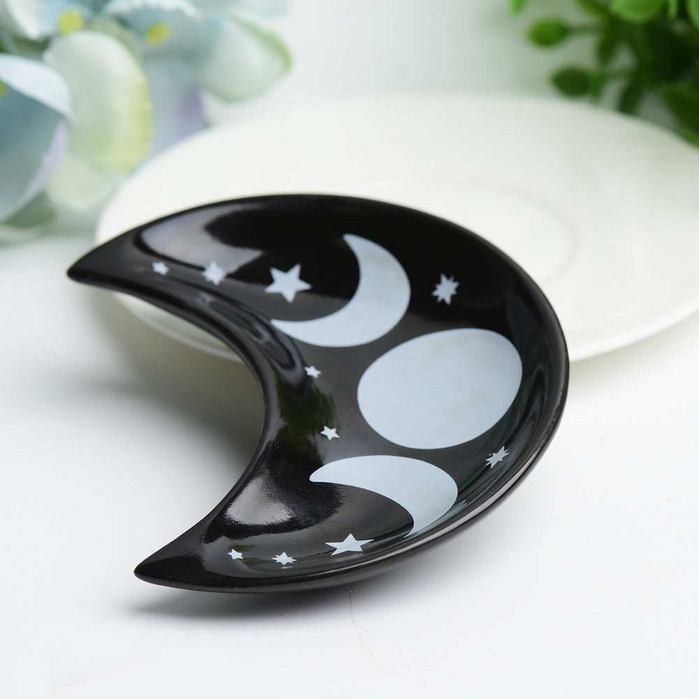 4 Inch Ceramic Moon Bowl for Spiritual Home Accents