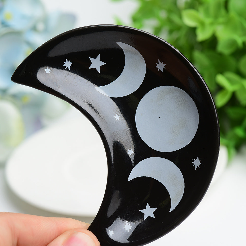 4 Inch Ceramic Moon Bowl for Spiritual Home Accents
