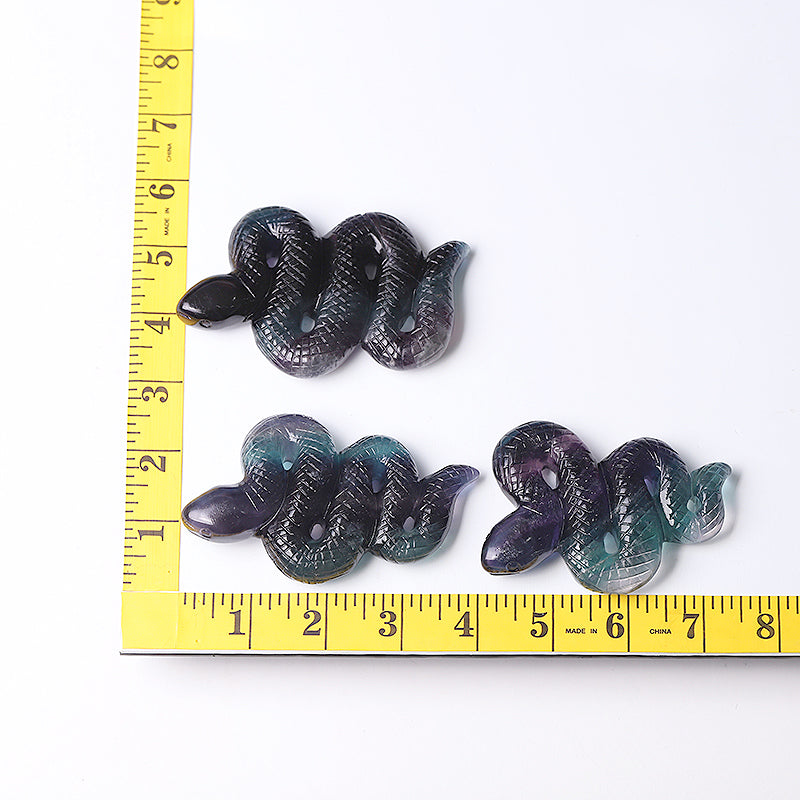 4-Inch Fluorite Snake Crystal Carving Figurine