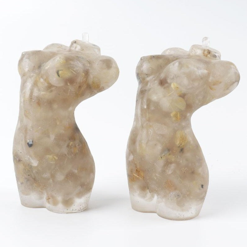 4 Inch Rutilated Crystal Resin Spiritual Statue Model
