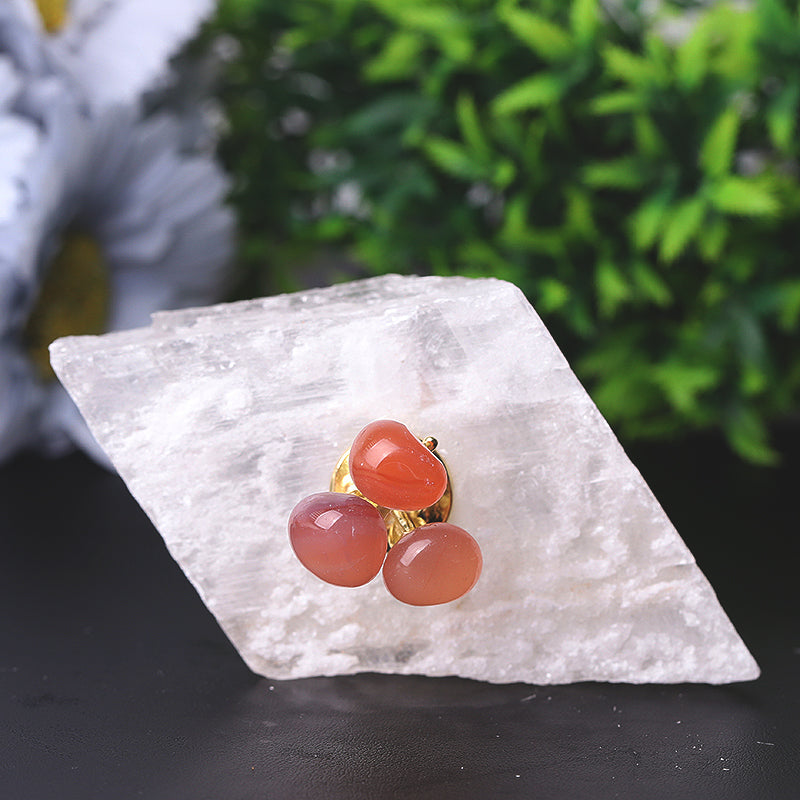4-inch Selenite Base with Carnelian Crystal Specimen