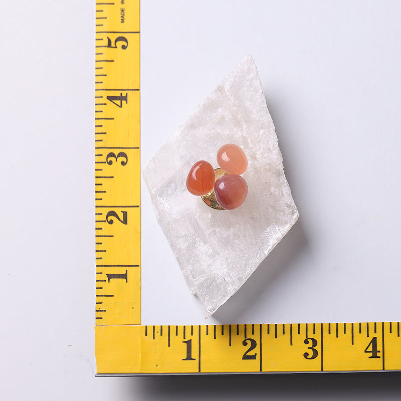 4-inch Selenite Base with Carnelian Crystal Specimen