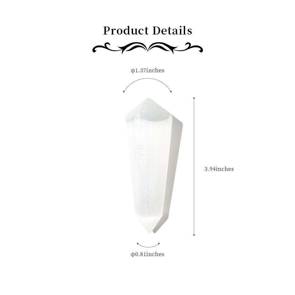 4-inch Selenite Healing Crystal Point for Energy