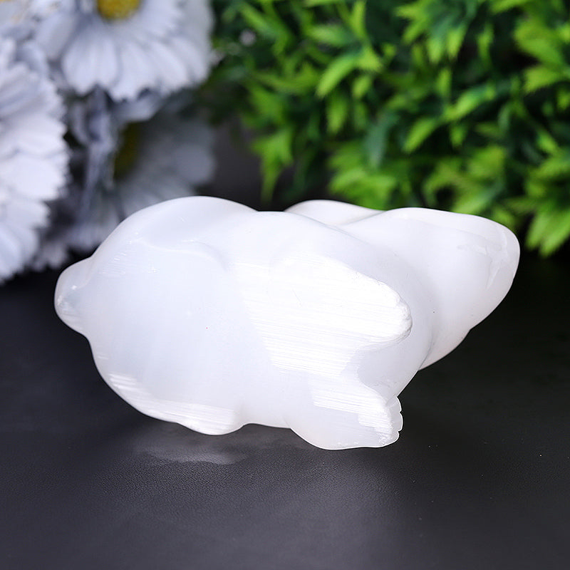 4 inch Selenite Rabbit Crystal Carving for Meditation