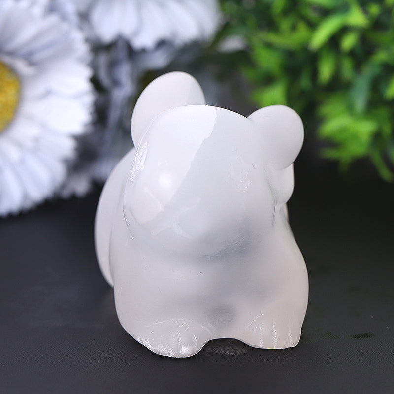 4 inch Selenite Rabbit Crystal Carving for Meditation