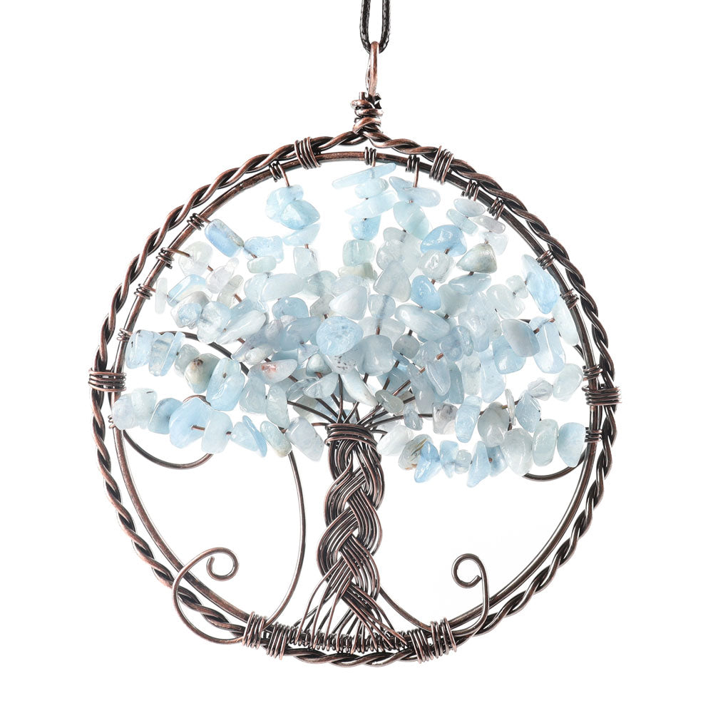 4 Inch Tree of Life Healing Crystal Wire Wrapped Pendant