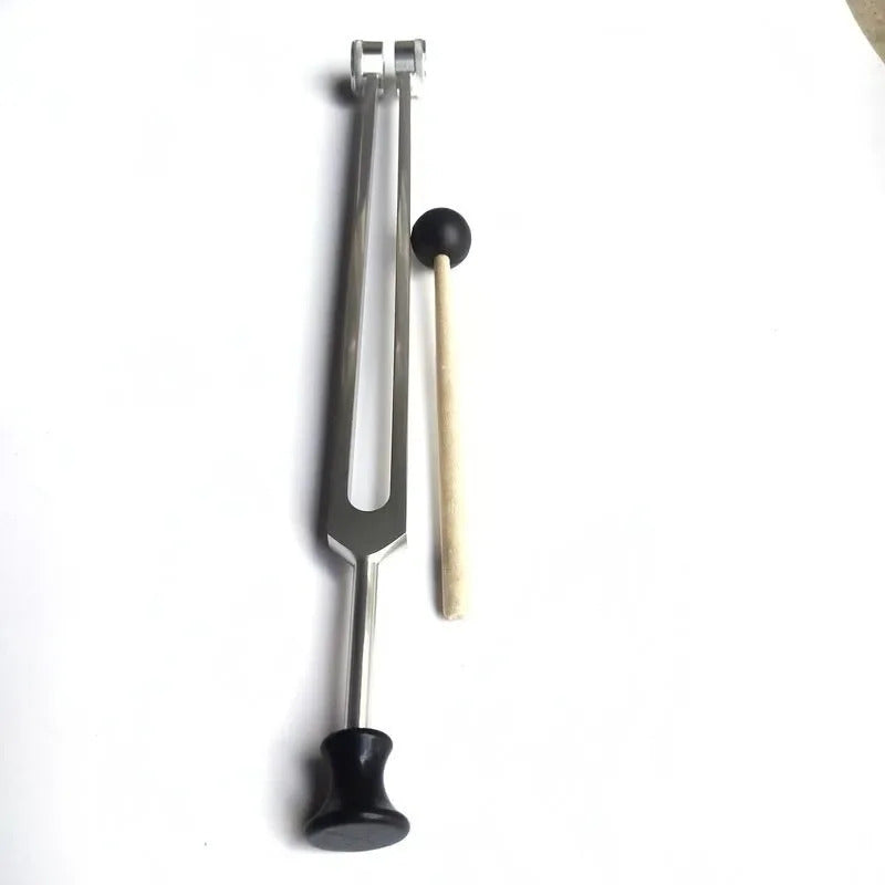 Medical tuning fork with rubber mallet for 40 Hz Gamma Tuning Fork brain optimization