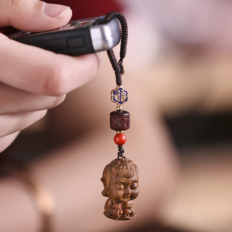 Chinese Zodiac Green Sandalwood Protection Key Chain